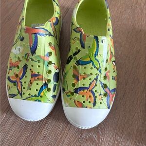 Native Kids Water Shoes in Yellow with Bird Design